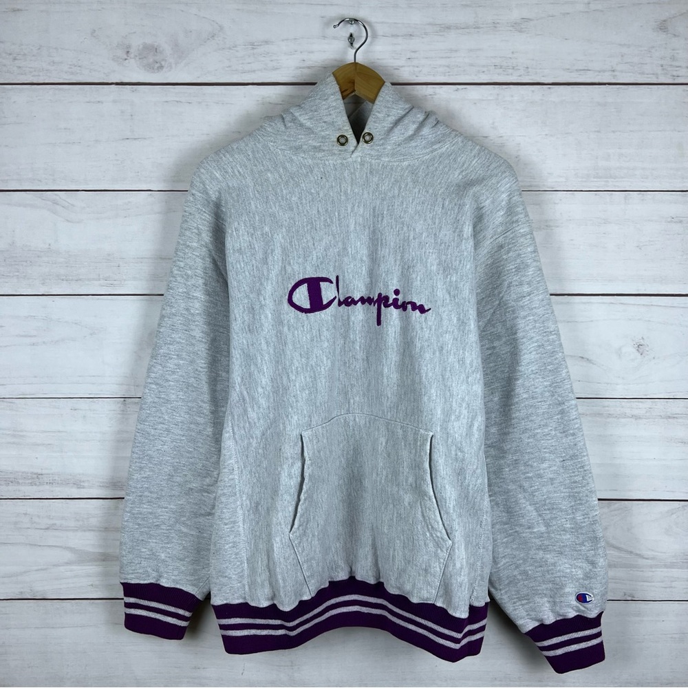 RARE Vintage 1990s Champion Embroidered Reverse Weave Hoodie XL